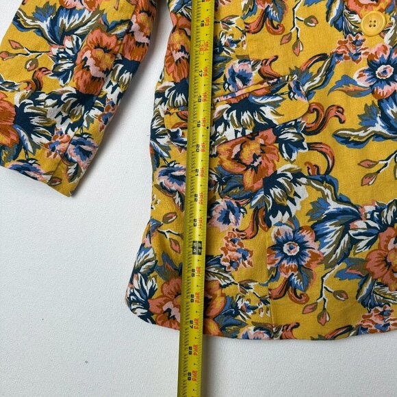 Y2K Brass Plum Nordstrom Floral Linen Blazer - Picture 6 of 8